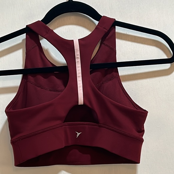 OLD NAVY SPORT BRA XS HIGH SUPPORT MAROOM RACERBACK - Picture 2 of 7